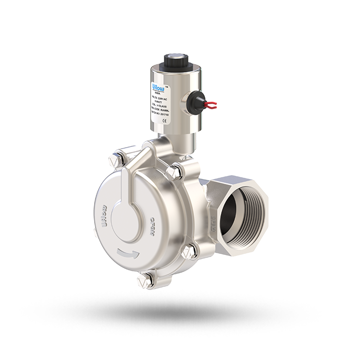 Pilot Operated Piston Type Steam Valve With Solenoid Coil